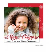 Christmas Digital Photo Cards, Snowflake Overlay - Red, Take Note Designs